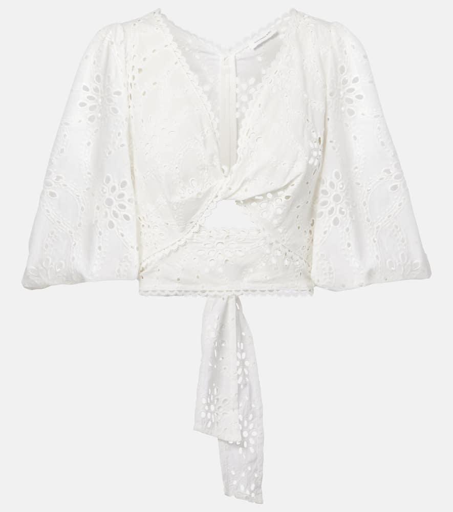 alexandra miro broderie anglaise cotton crop top