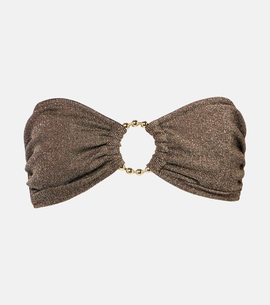 alexandra miro carlotta lamé bandeau bikini top