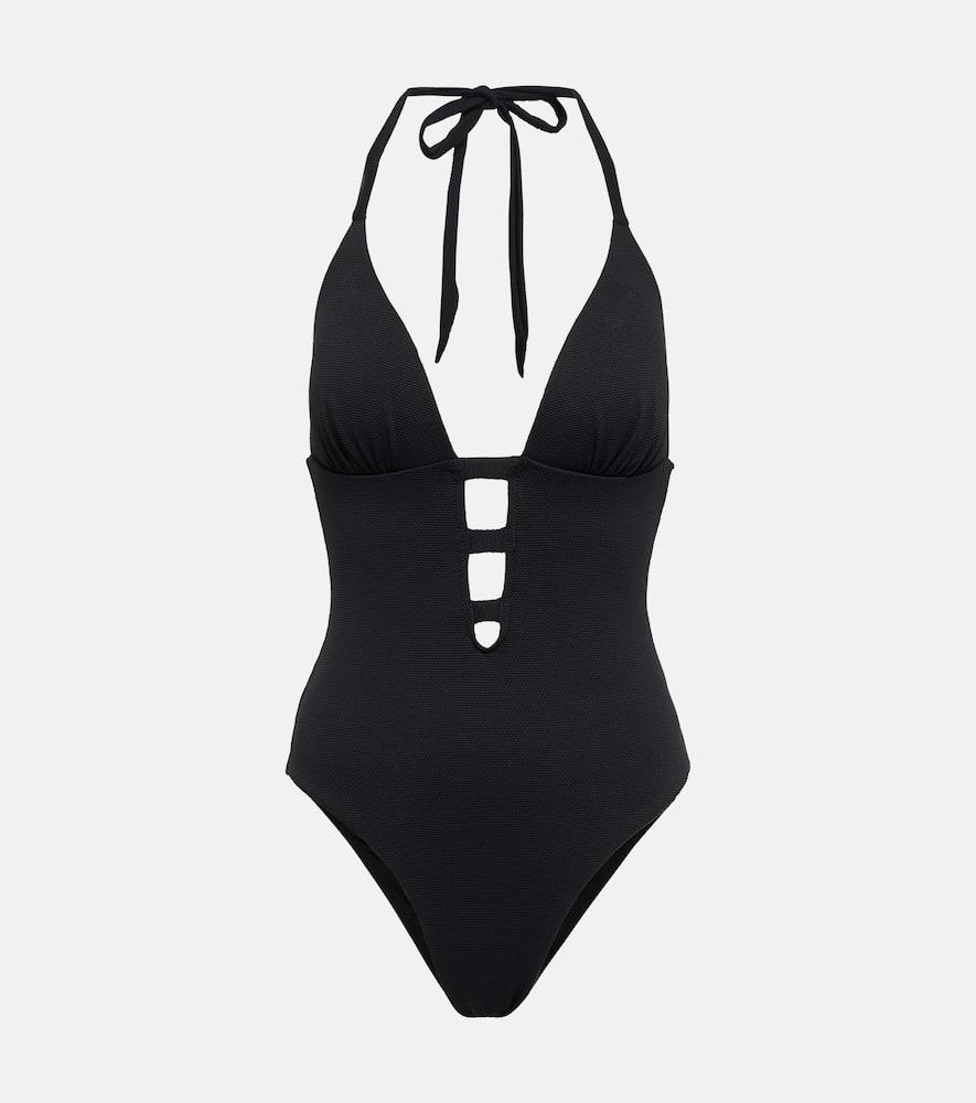 alexandra miro cindy cutout halterneck swimsuit