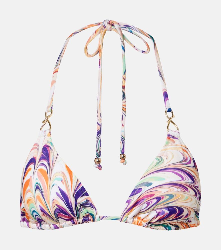 alexandra miro leoni printed triangle bikini top