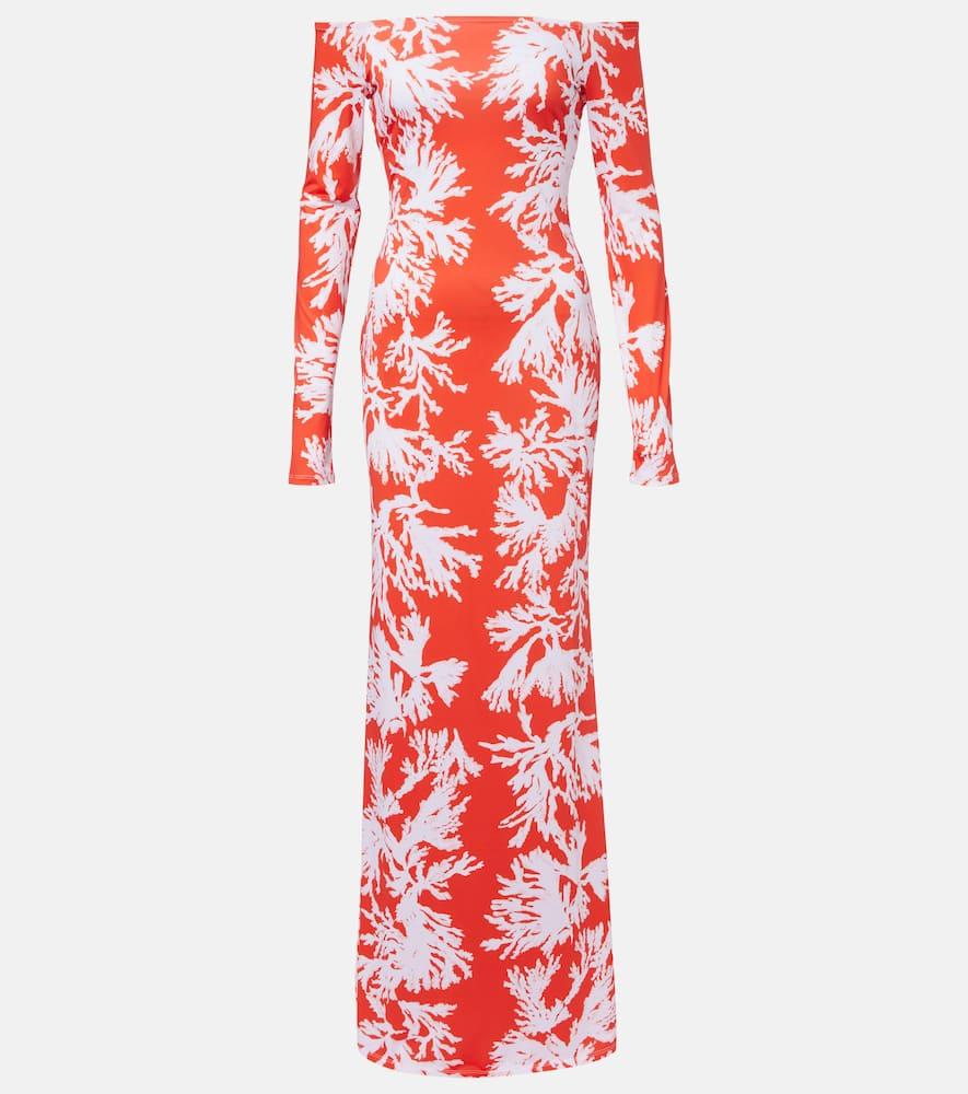 alexandra miro mila printed jersey maxi dress