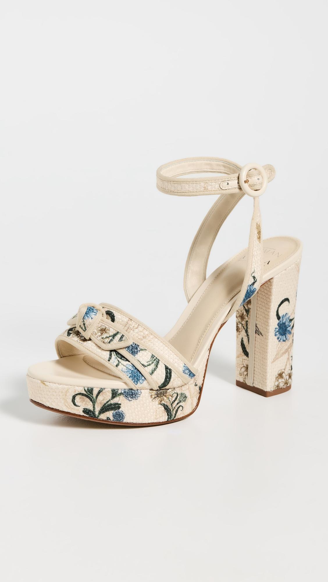 alexandre birman x agua bendita grossgrain raffia platform sandals
