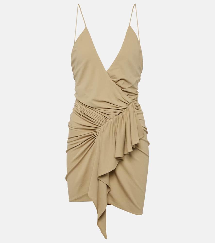 alexandre vauthier draped ruffled wrap dress