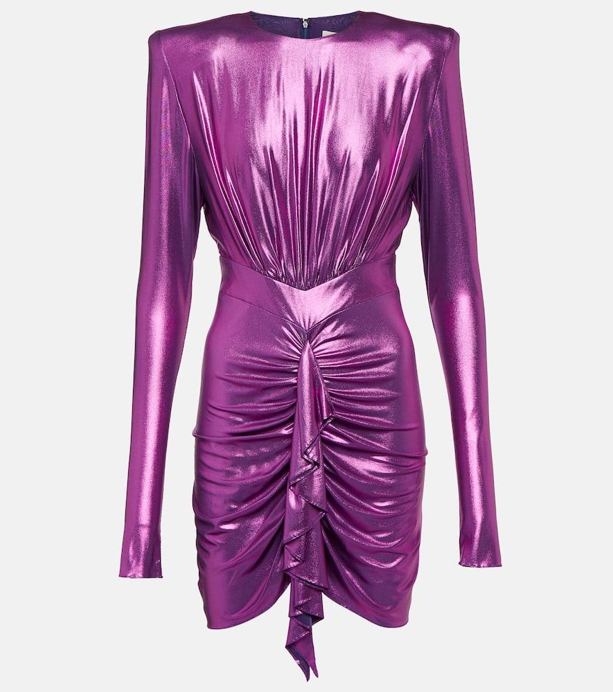 alexandre vauthier draped satin jersey minidress