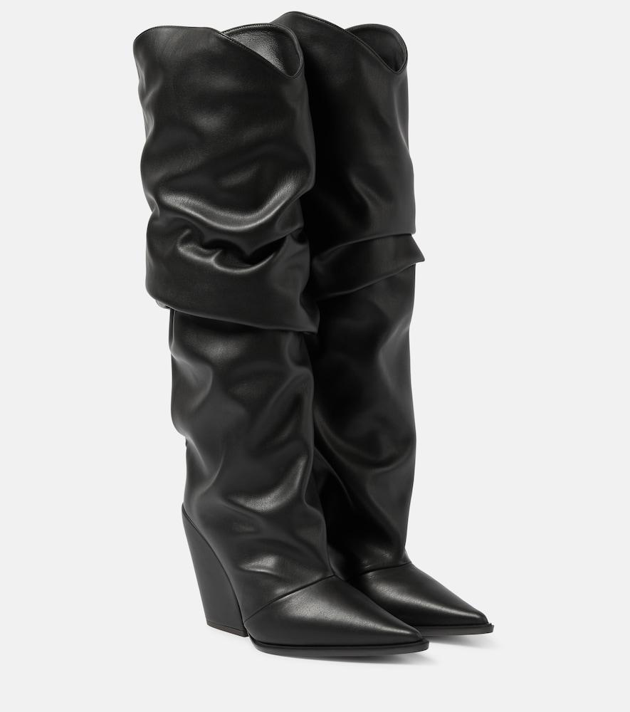 alexandre vauthier faux leather knee