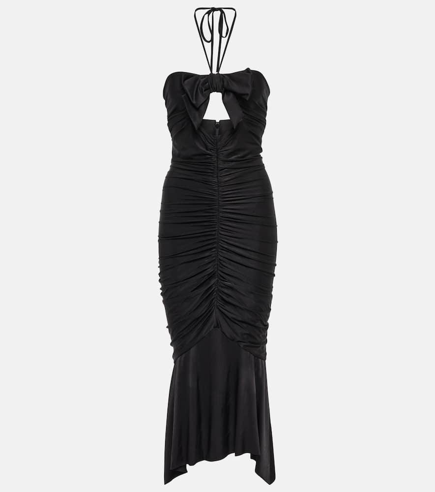 alexandre vauthier halterneck jersey midi dress