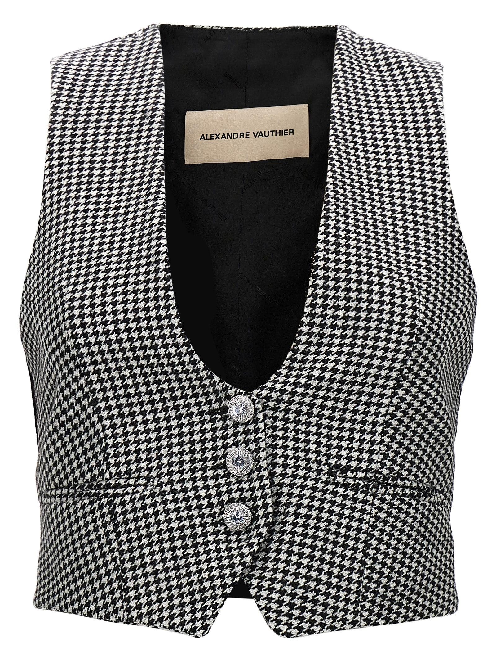 alexandre vauthier houndstooth waistcoat
