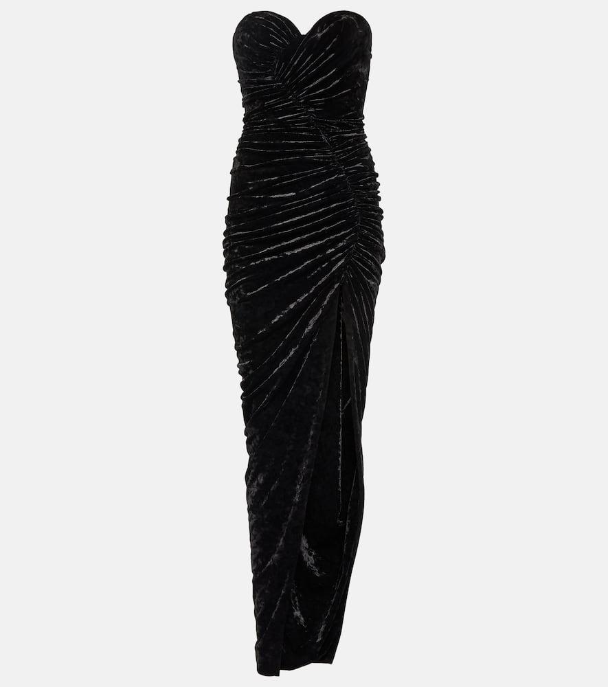 alexandre vauthier ruched velvet gown