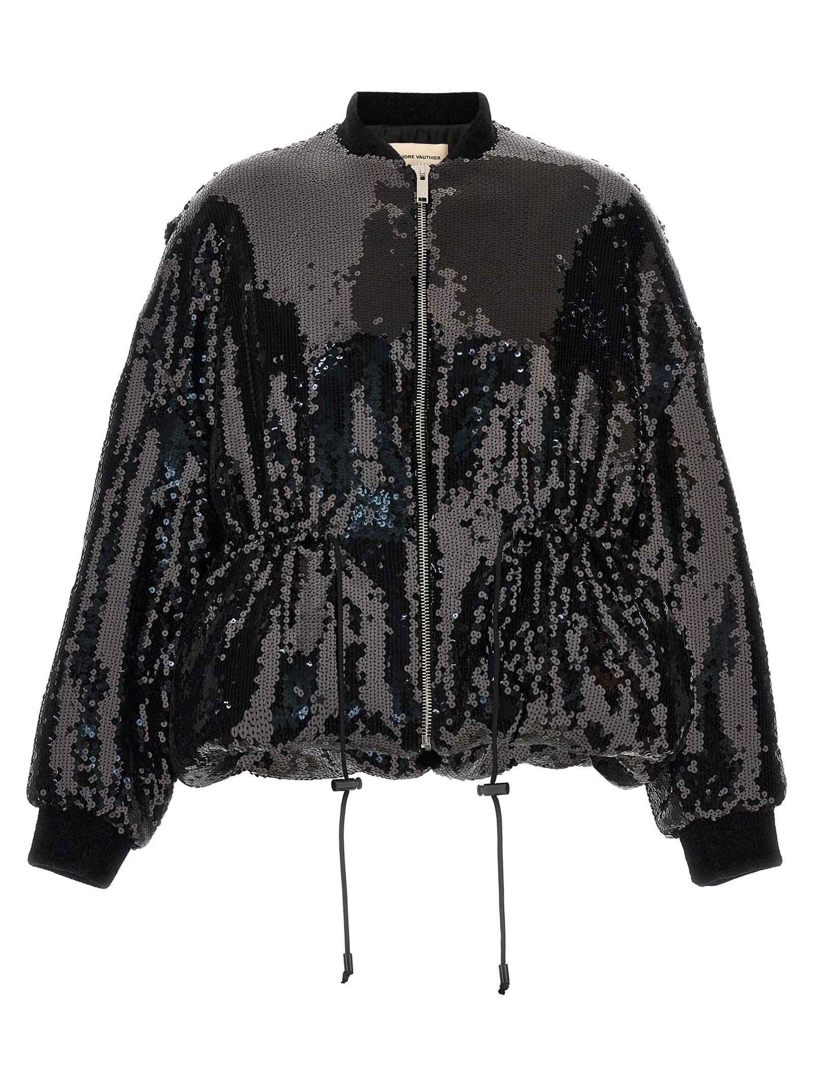 alexandre vauthier sequin bomber jacket