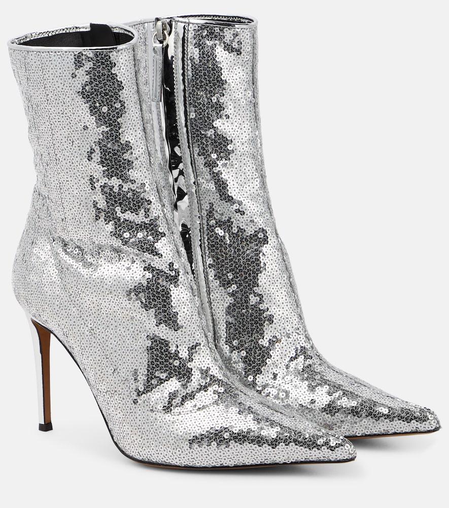alexandre vauthier sequined ankle boots