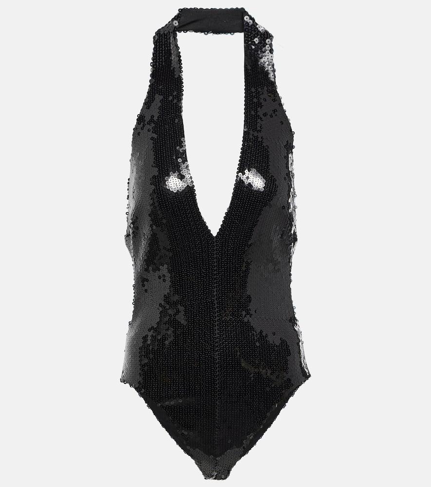 alexandre vauthier sequined halterneck bodysuit