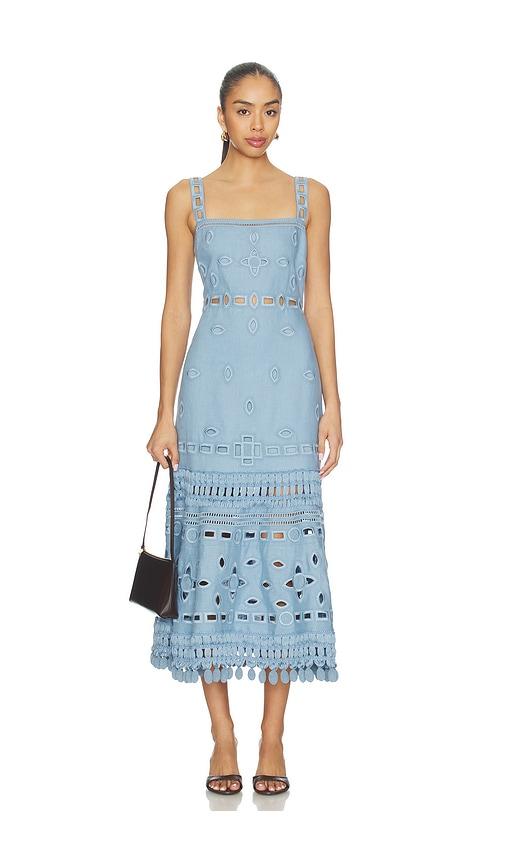 alexis evelyn dress in blue.