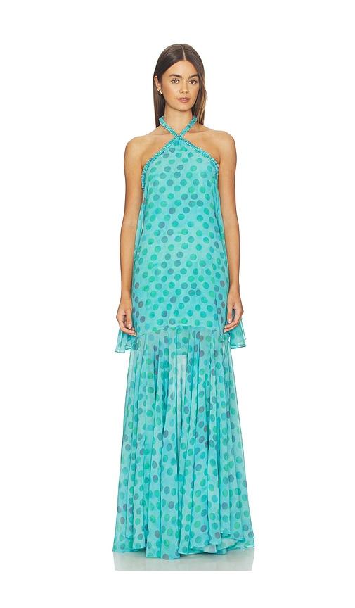 alexis eze dress in teal.