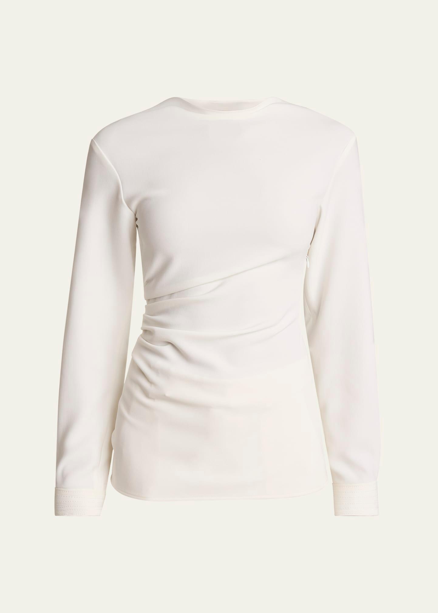 alexis gathered matte viscose crepe top