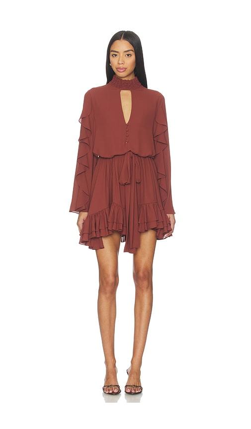 alexis giovanna dress in brown.