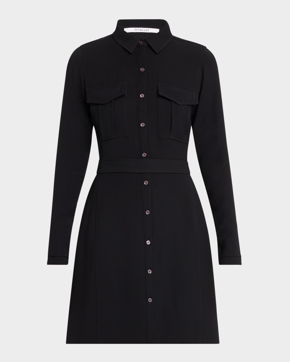 alexis long-sleeve mini shirtdress