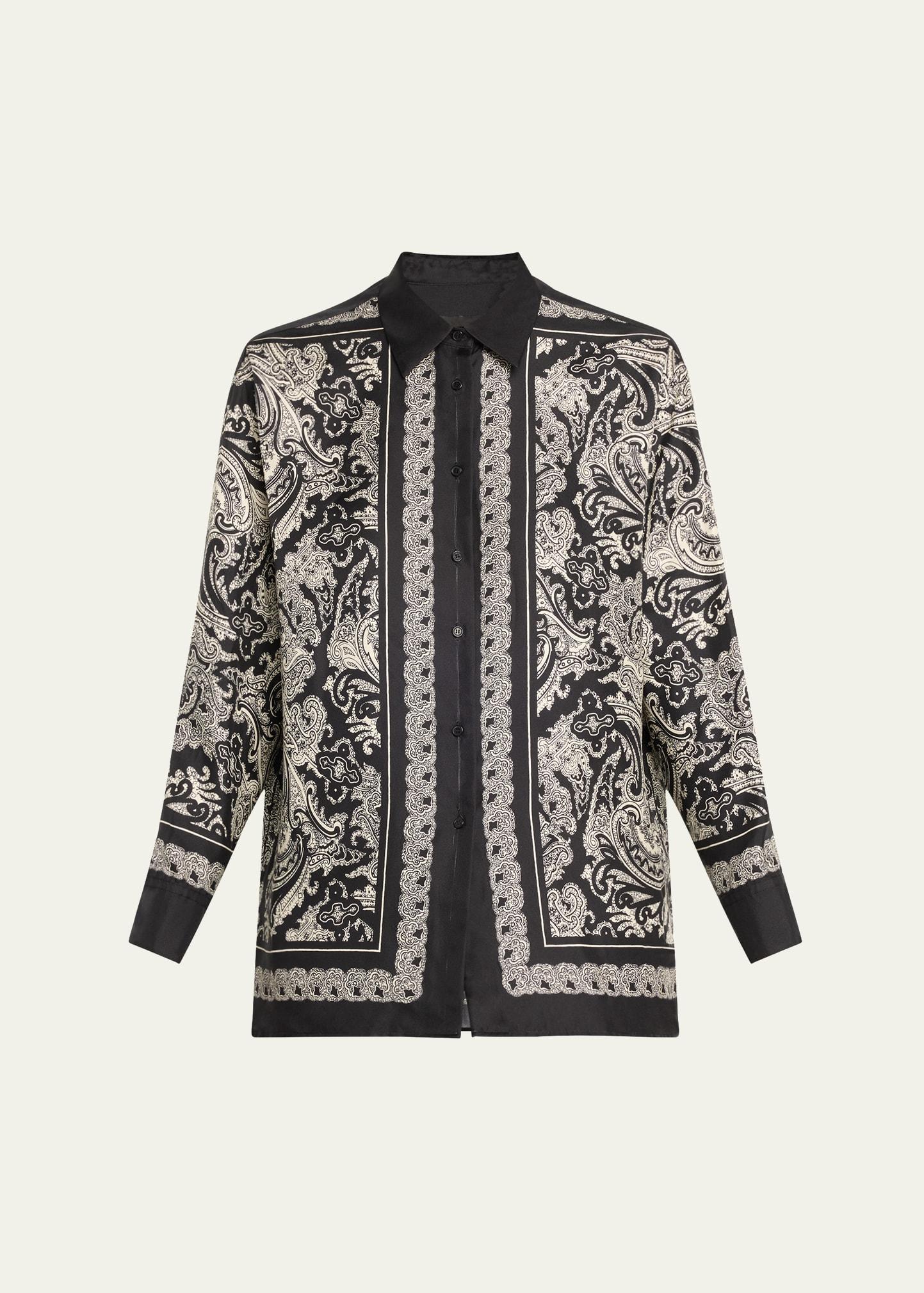 alfie paisley printed silk blouse