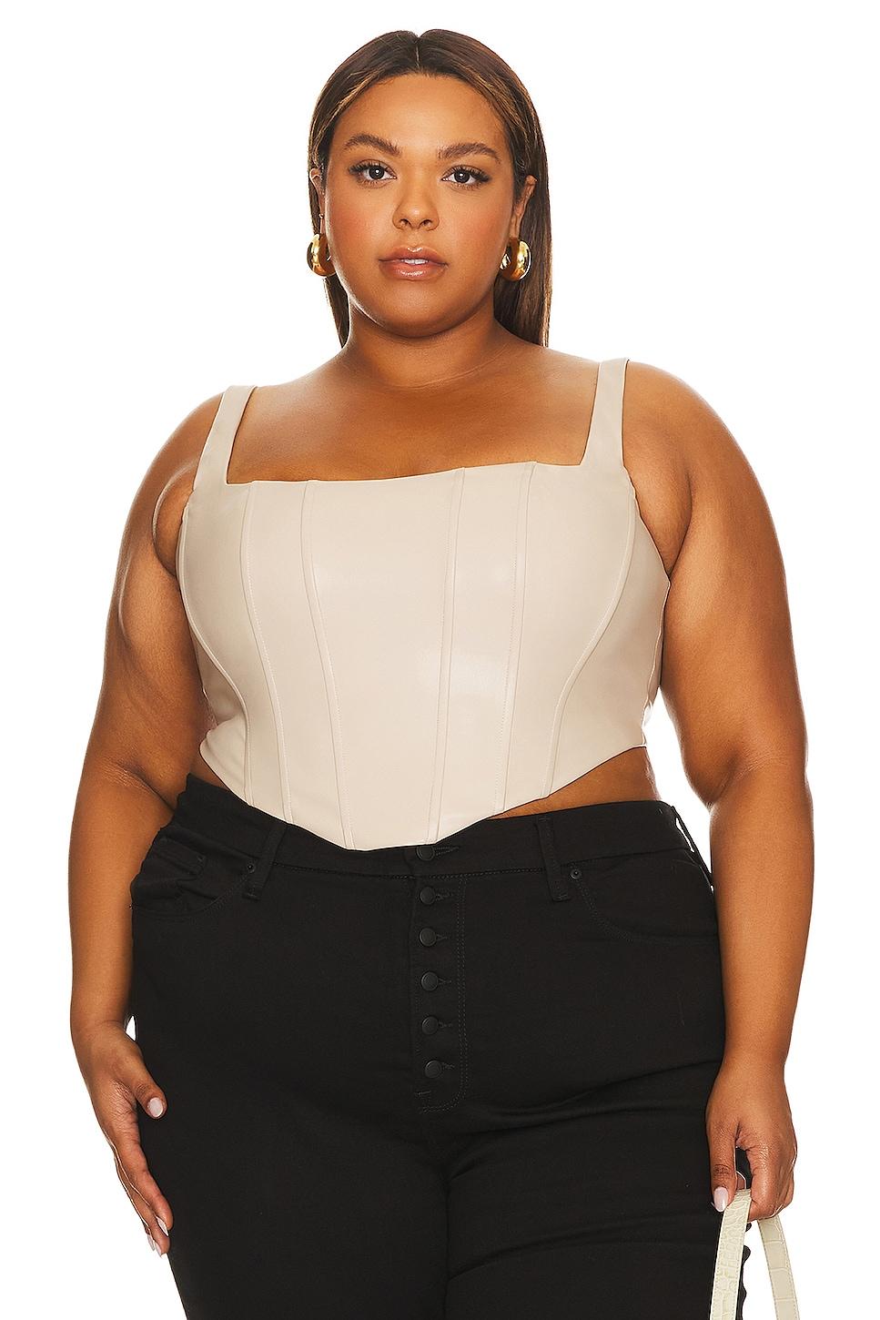 ali faux leather corset top