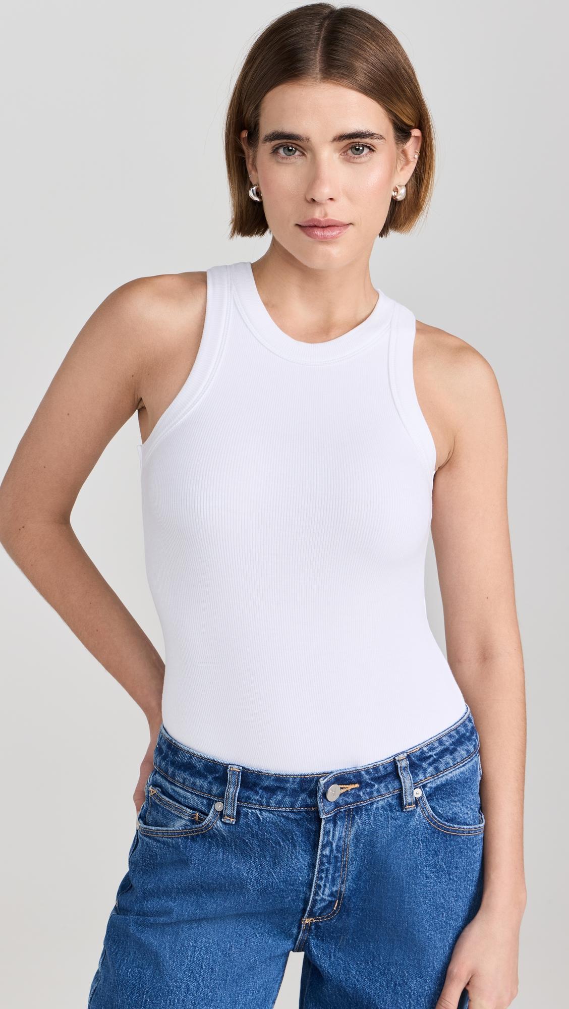 ali ribbed racer tank bodysuit