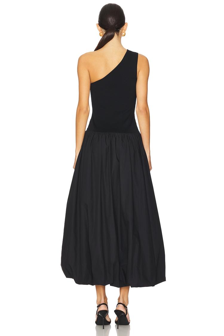 aliah one shoulder bubble midi dress