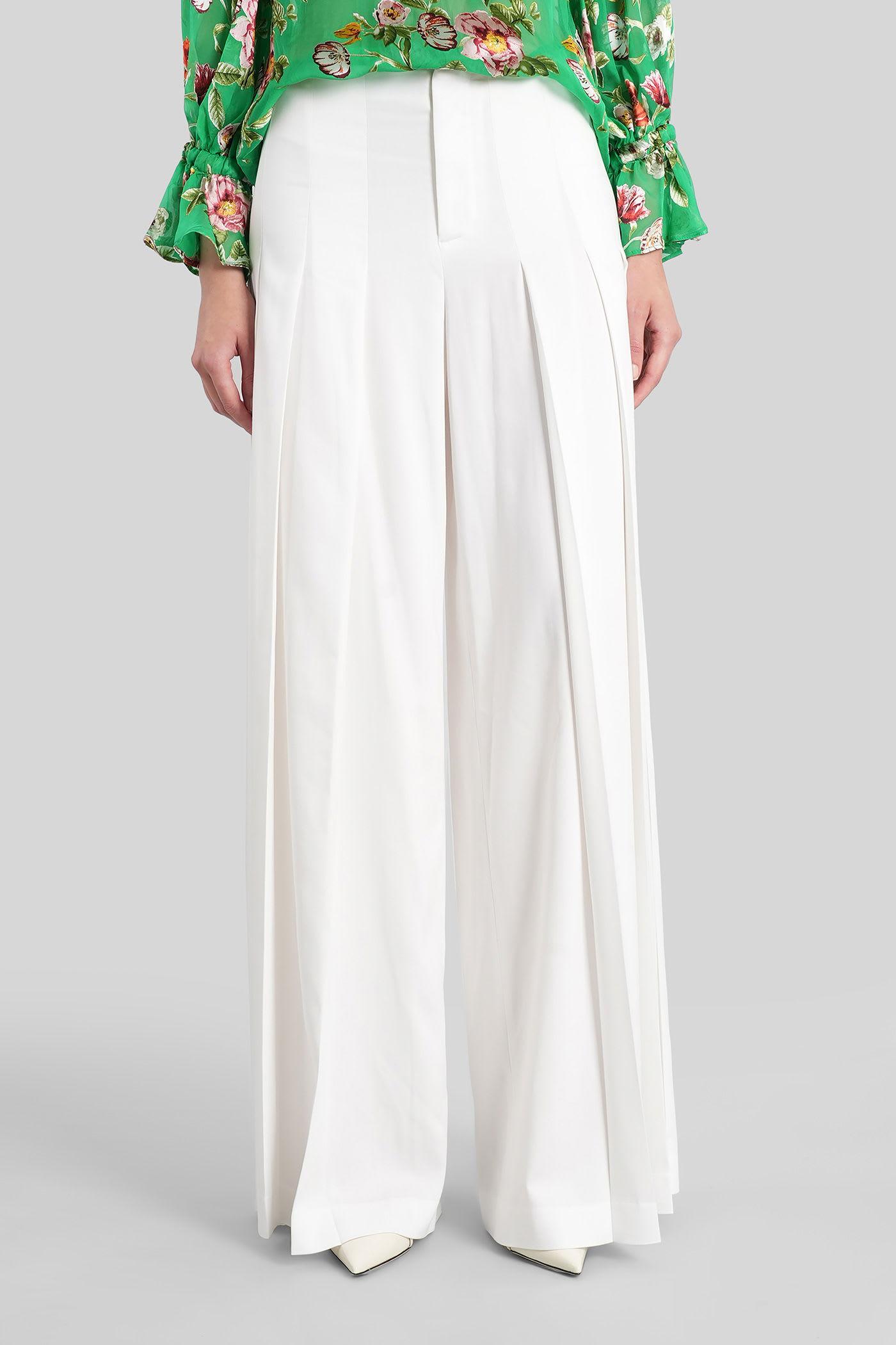 alice + olivia ainslie pants in white polyester