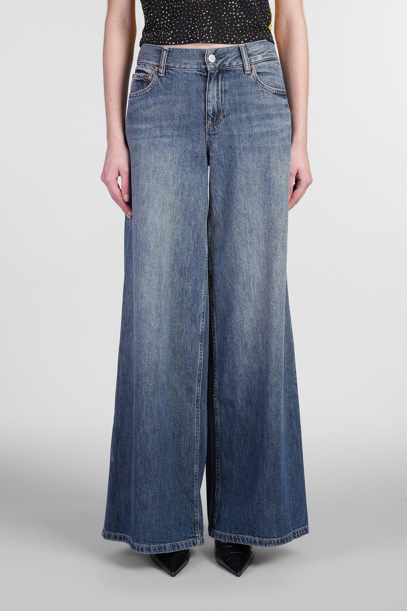 alice + olivia branson jeans in blue cotton
