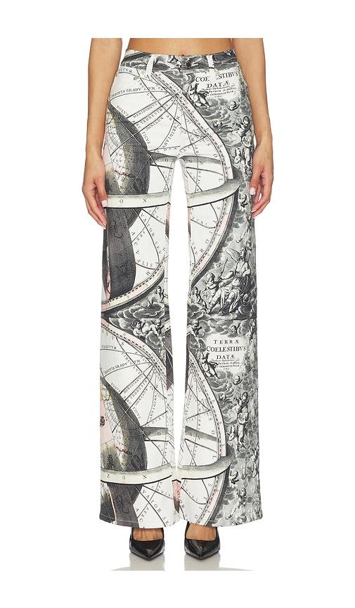 alice + olivia chic full length jean in black,white.