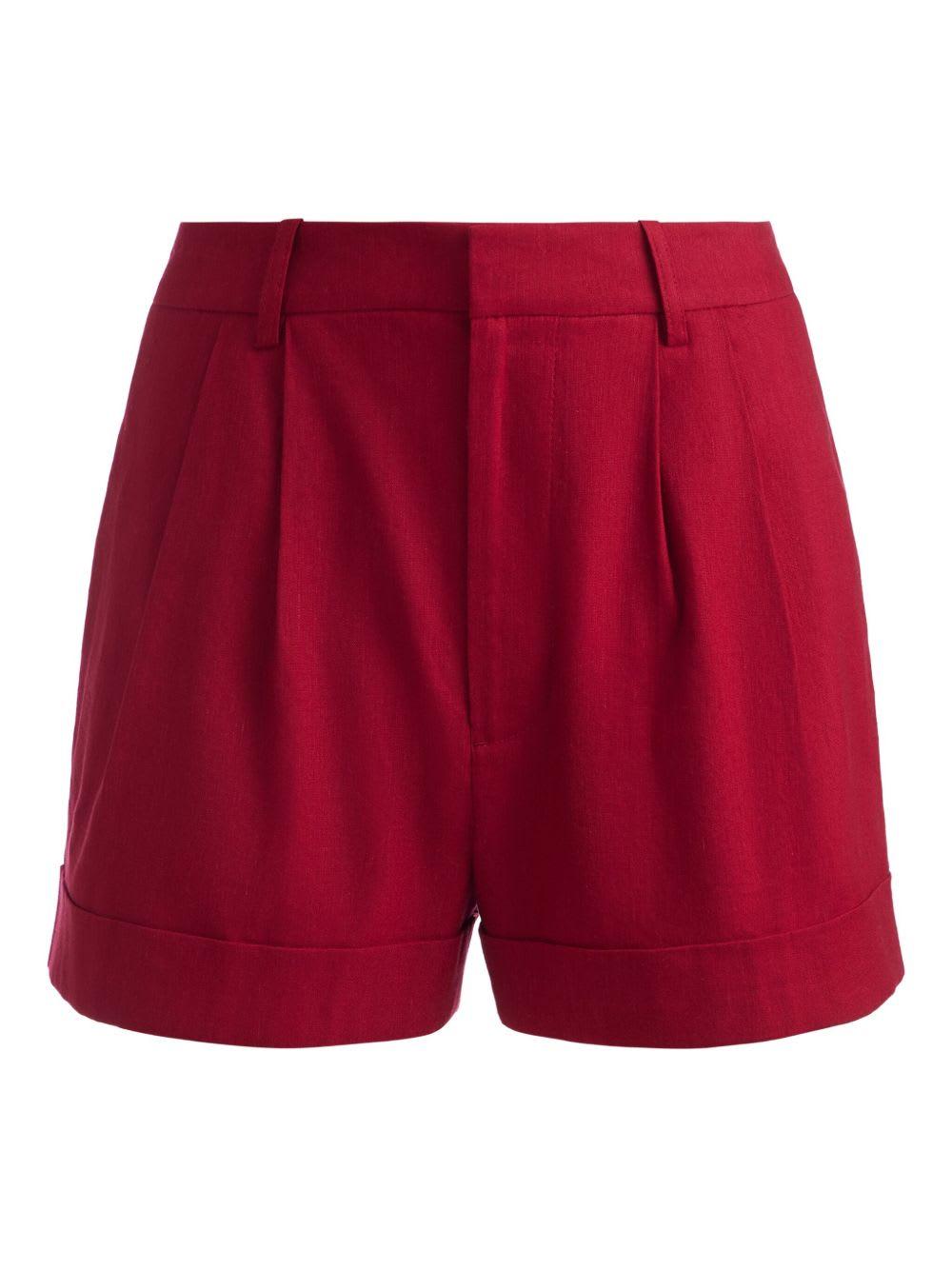 alice + olivia conry linen blend shorts