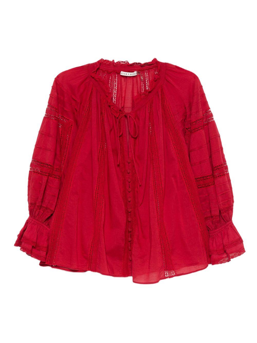 alice + olivia josephine cotton blouse