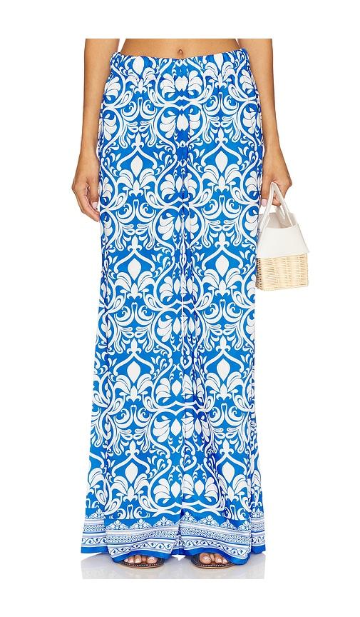 alice + olivia keegan pant in blue.