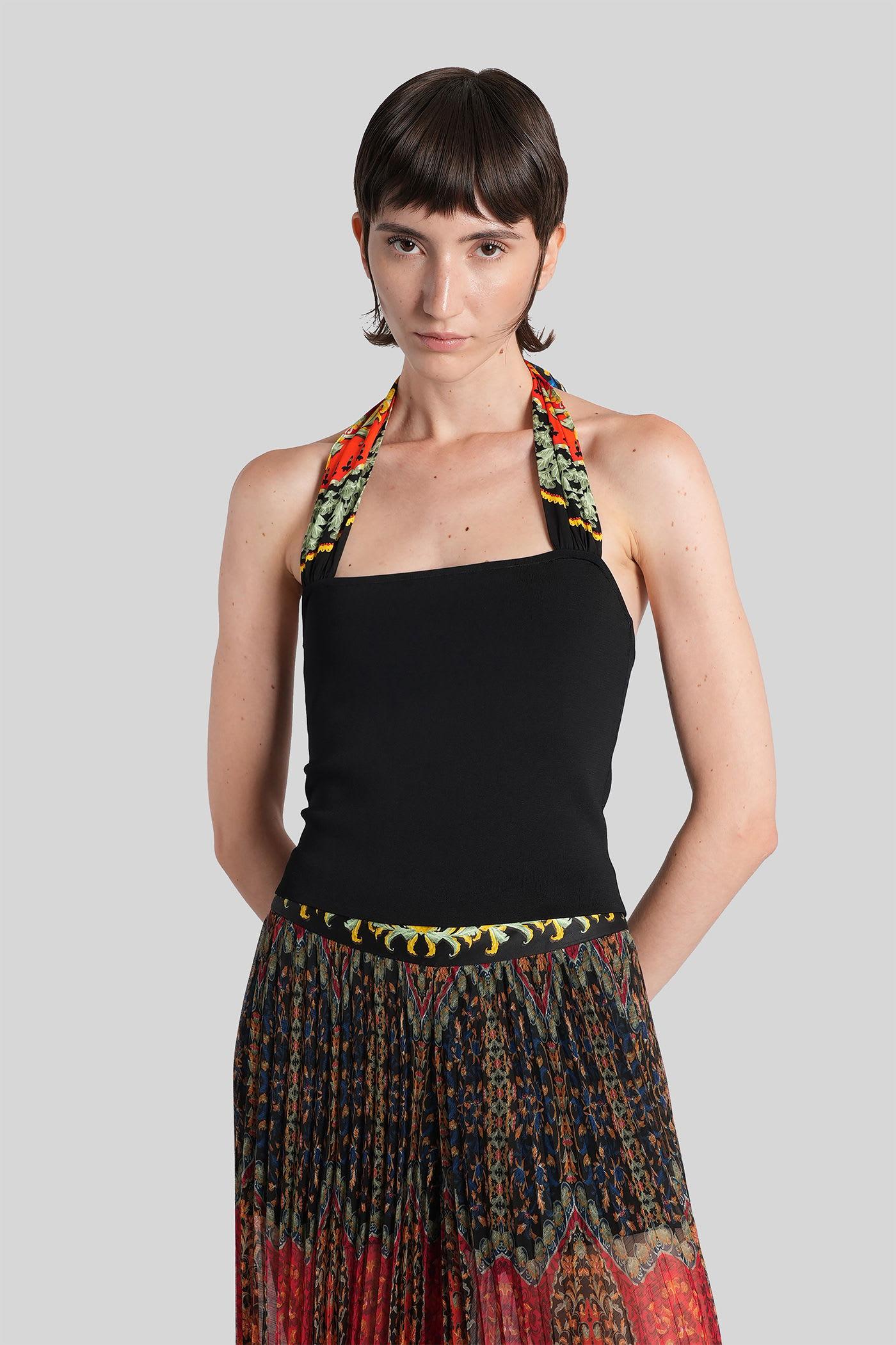 alice + olivia lee topwear in black viscose