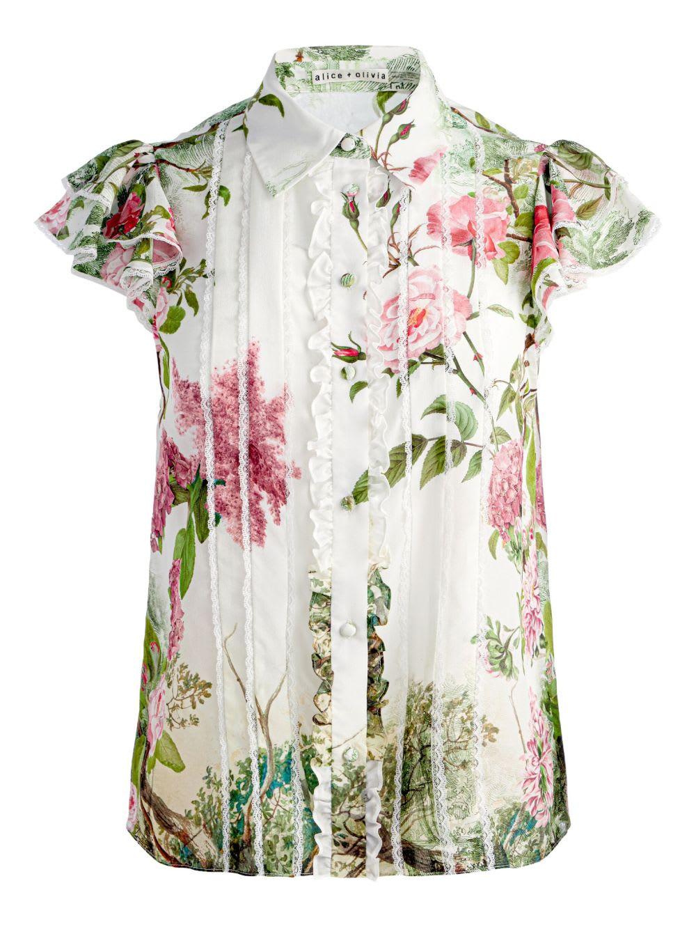 alice + olivia minda silk blouse