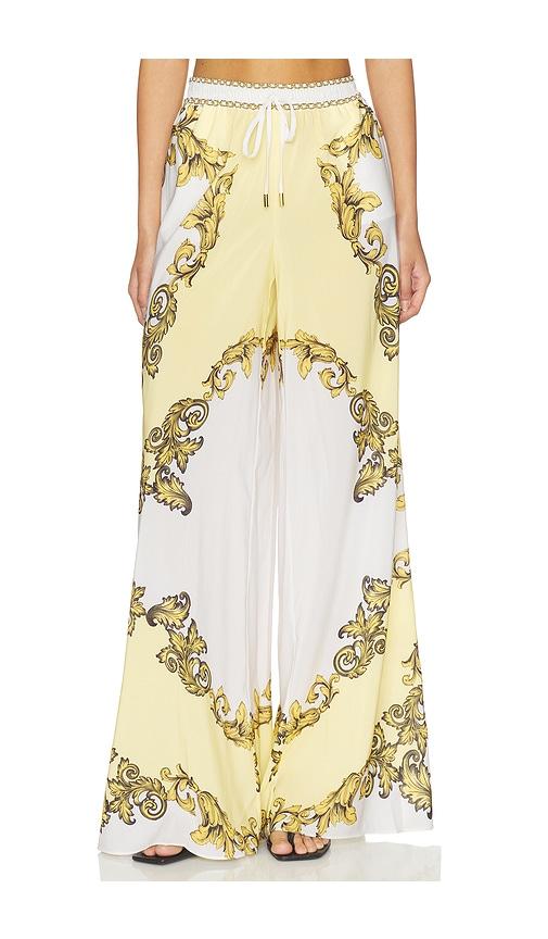 alice + olivia qjai wide leg pants in ivory.