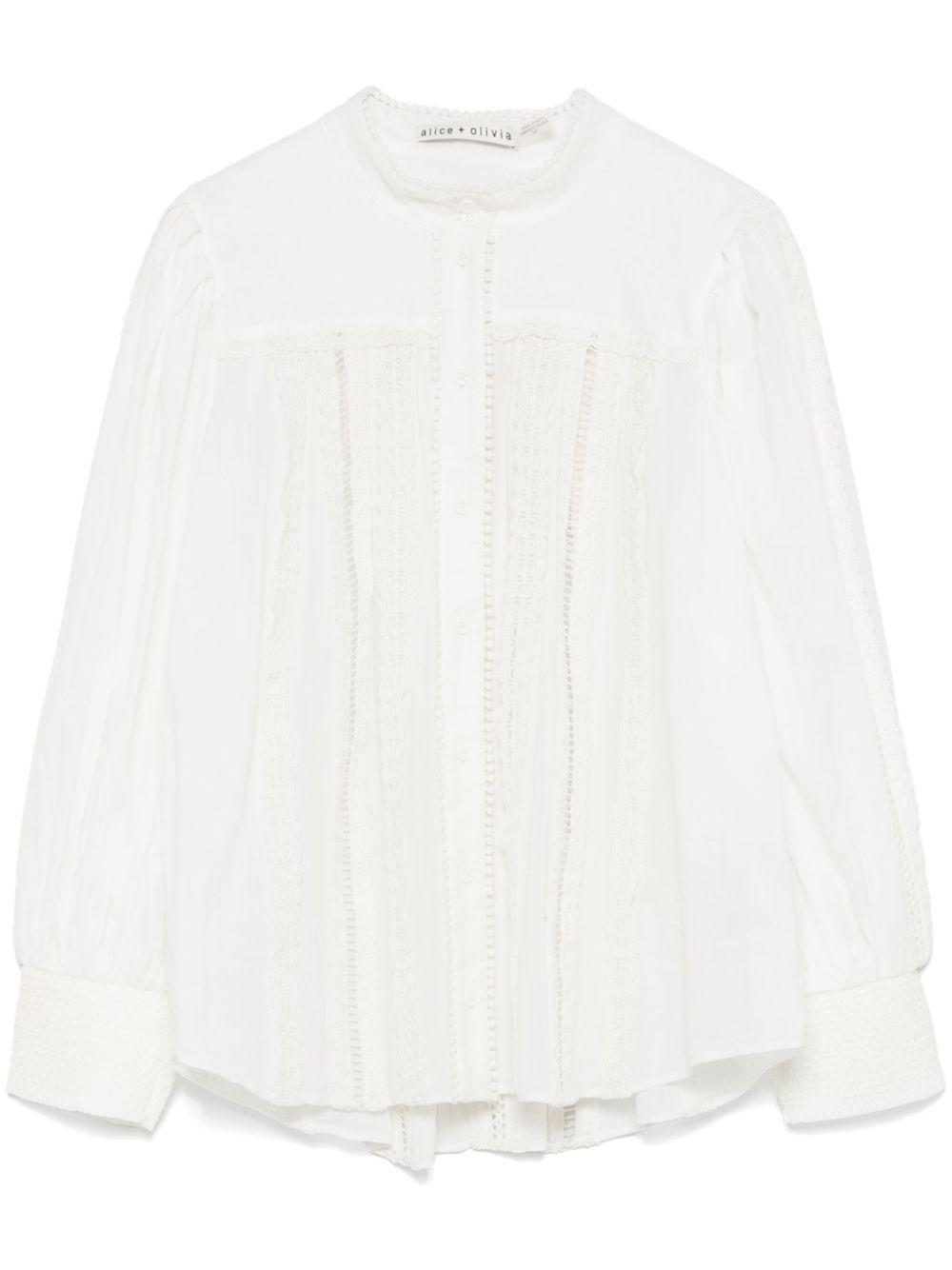 alice + olivia shirts white outer: polyester - women