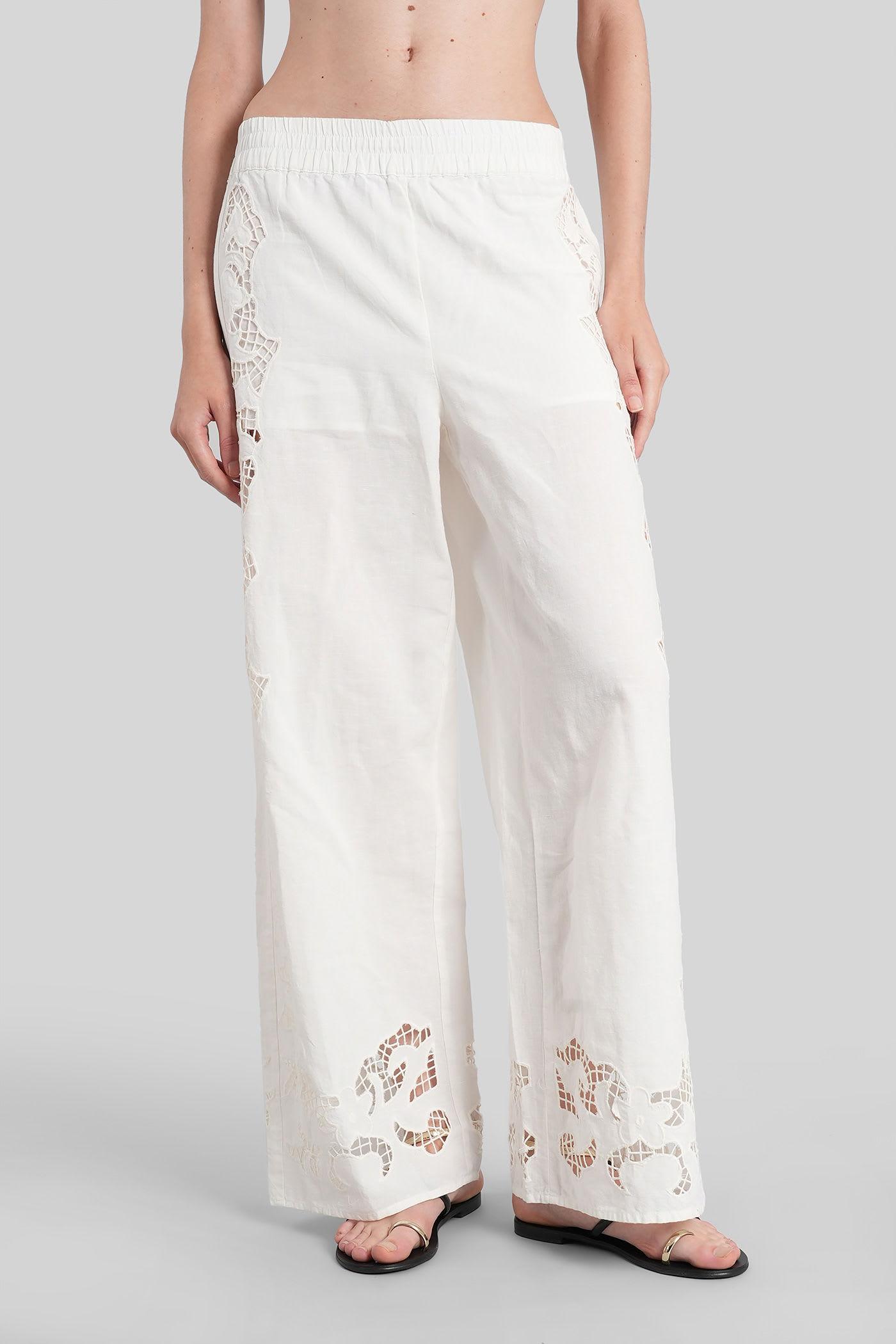 alice + olivia tanya pants in white cotton