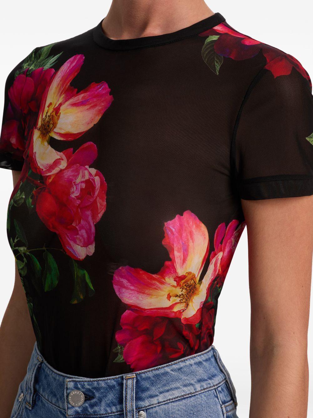 alice + olivia top black polyester/elastane - women