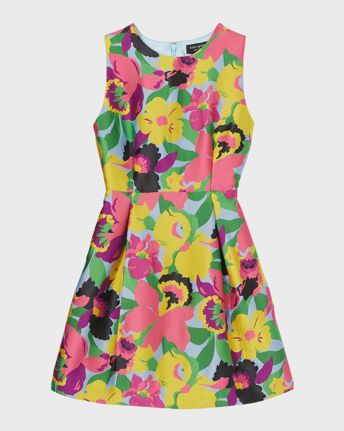 alice pleated floral jacquard mini dress