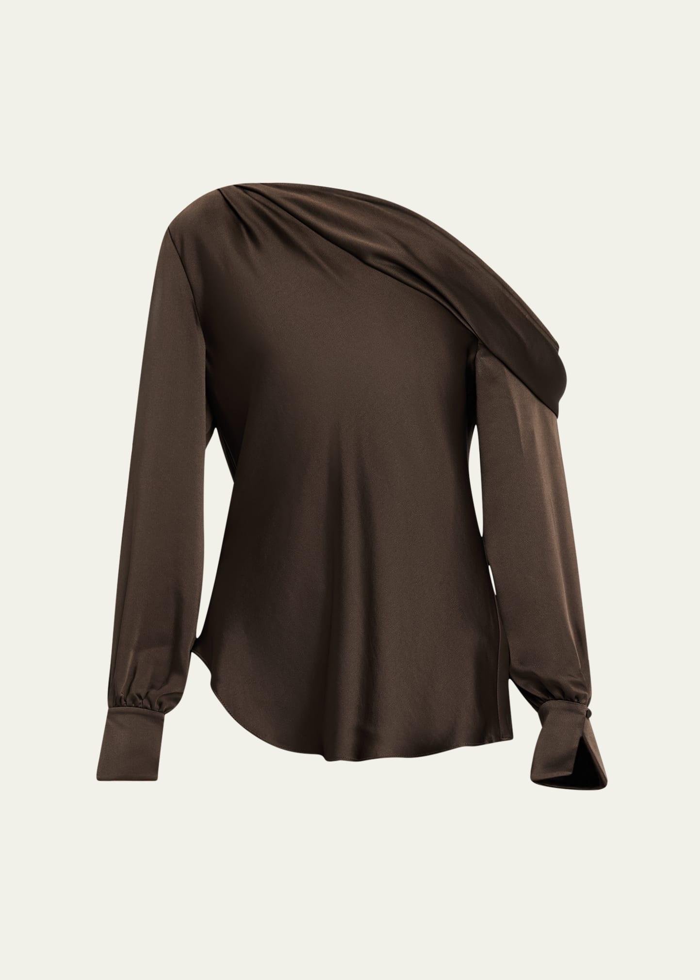 alice satin one-shoulder top