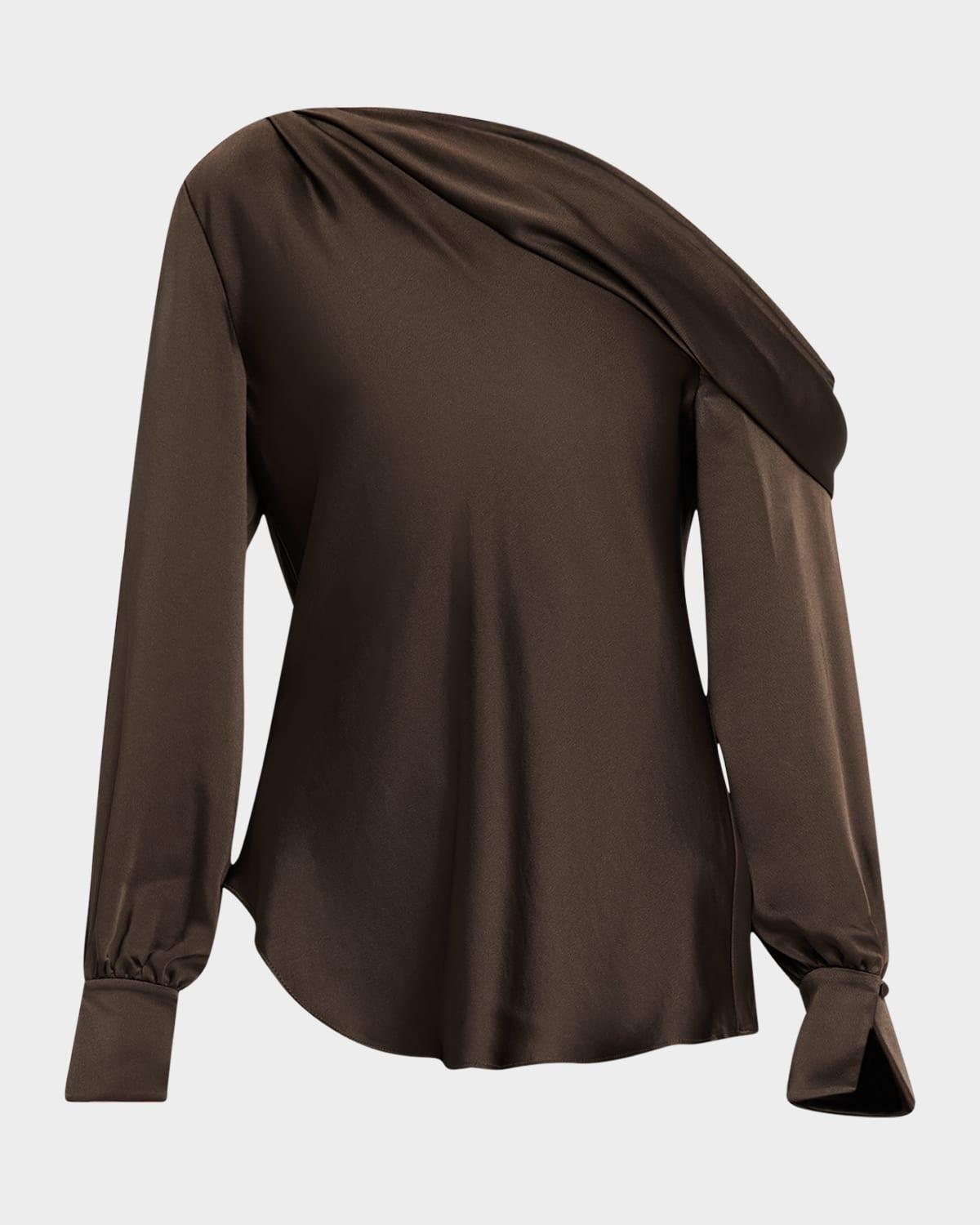 alice satin one-shoulder top
