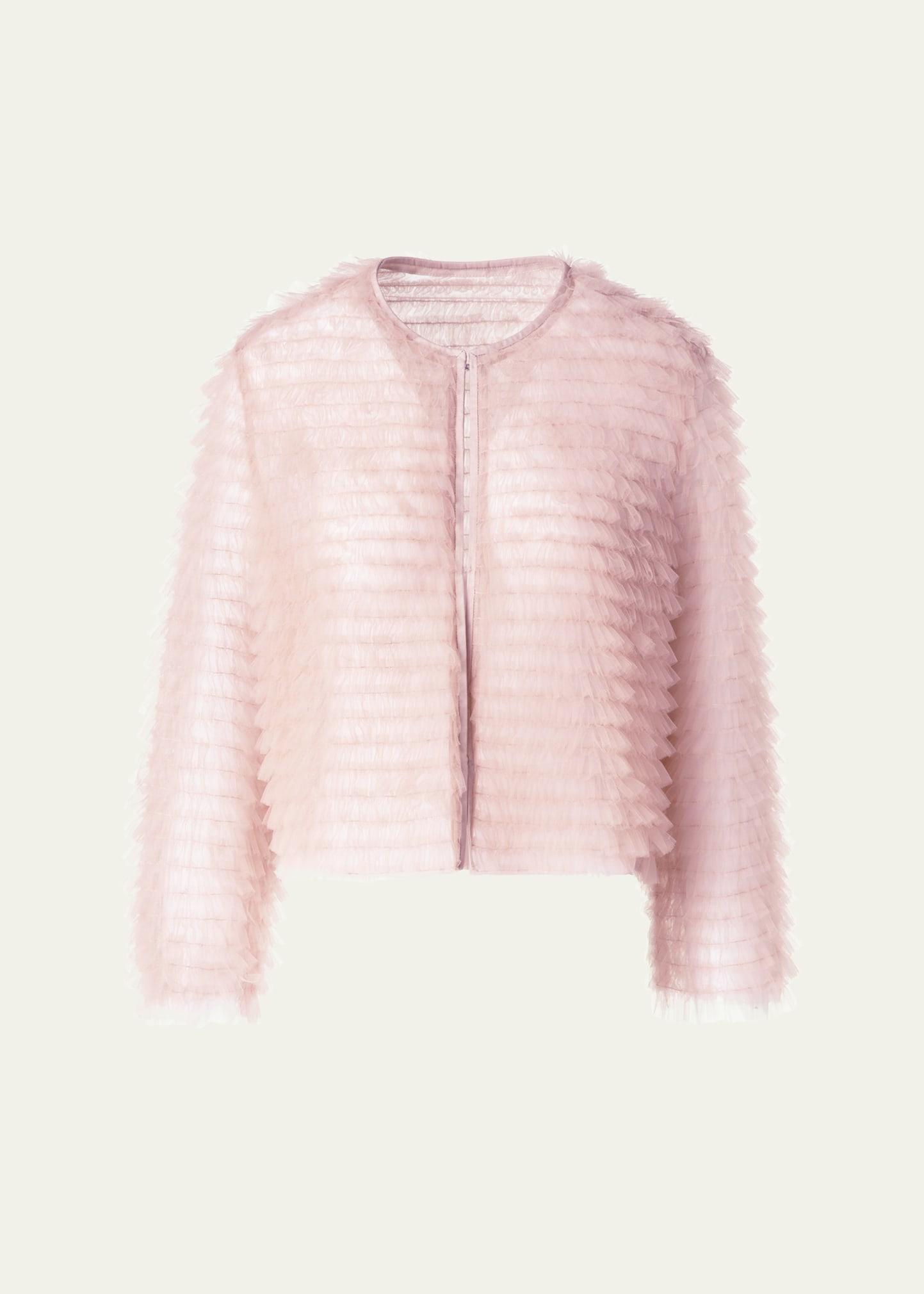 alida ruffle tulle jacket