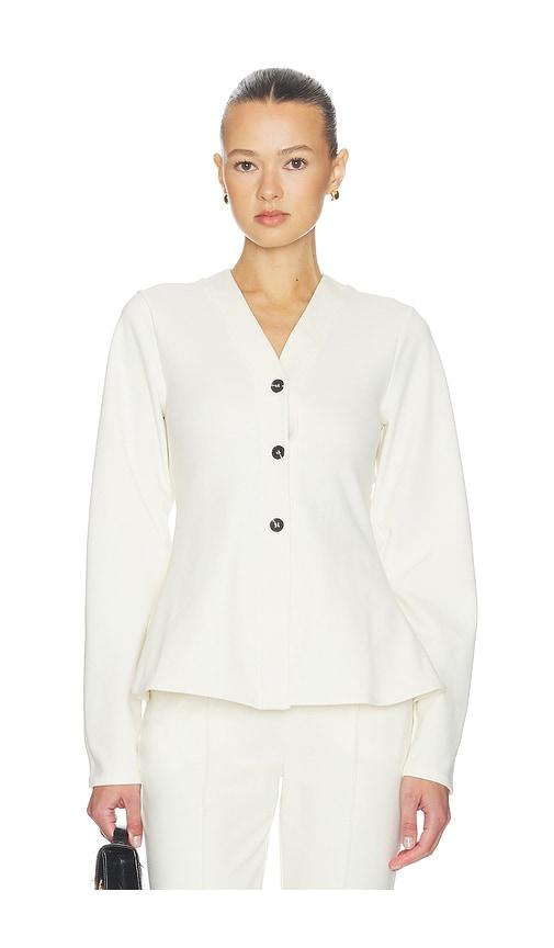 aligne azalea jersey cardigan in white.