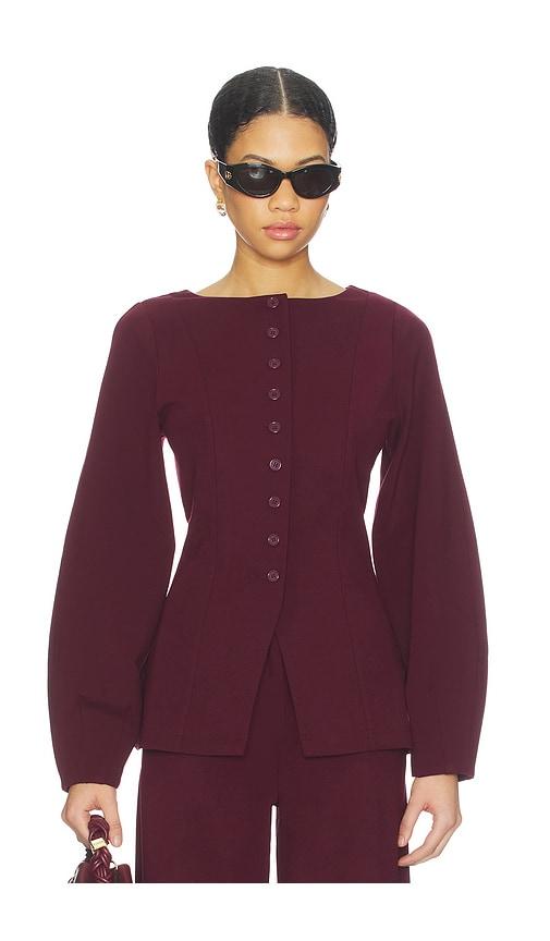aligne bonnie ponte blazer in wine.