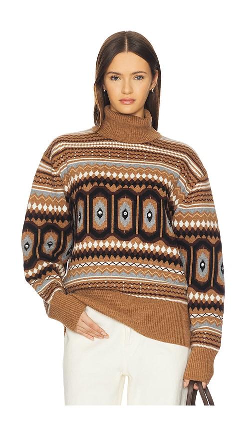 aligne christine fairisle pullover in brown.