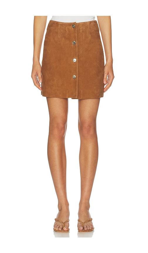 aligne clemmie suede skirt in brown.