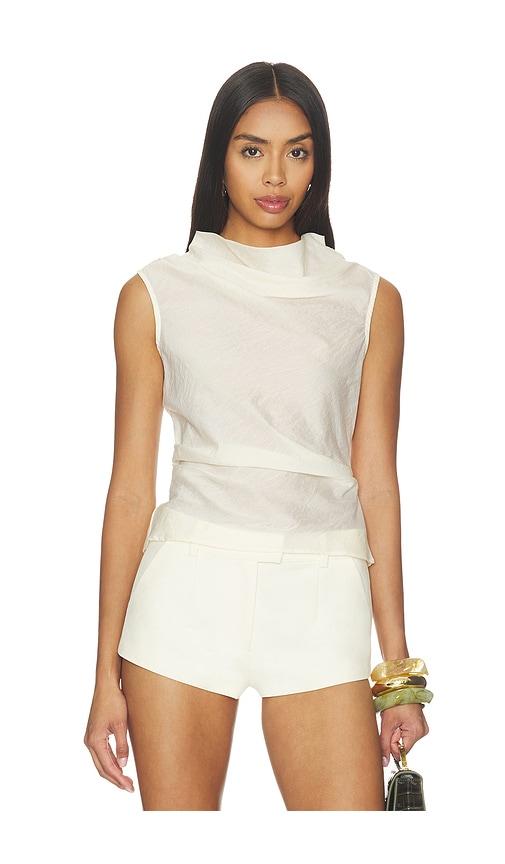 aligne dana sheer top in white.