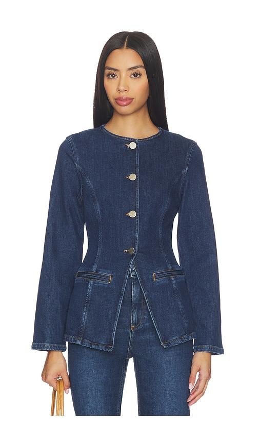 aligne daphne denim blazer in blue.