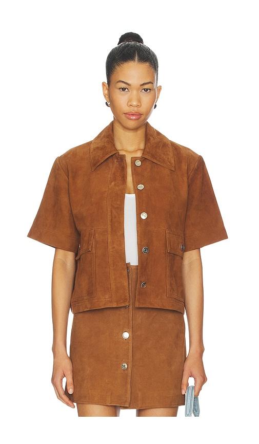 aligne jane suede shirt in brown.