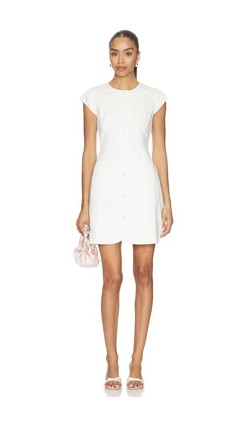 aligne jennie linen mix dress in white.