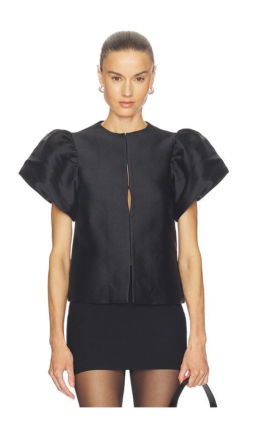 aligne jorja puff sleeve top in black.