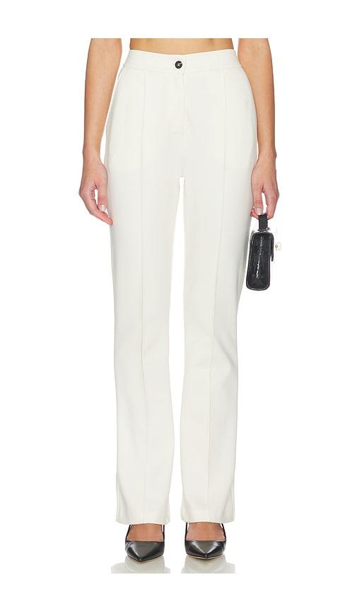 aligne justin pintuck jersey trouser in white.